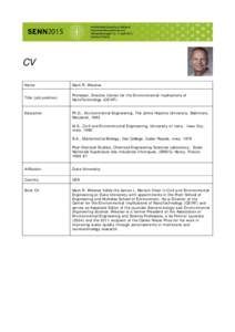 CV Name Mark R. Wiesner  Title (job position)
