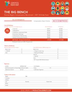 THE BIG BENCH Toronto Region Compensation Benchmark | Order Form bot.com/thebigbench Cost & Delivery Available in both Print and Digital versions