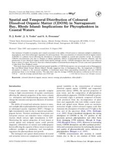 Estuarine, Coastal and Shelf Science, 705–717 doi:ecss, available online at http://www.idealibrary.com on Spatial and Temporal Distribution of Coloured Dissolved Organic Matter (CDOM) in Nar