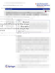 Modelling and correcting for the impact of the gait cycle on touch screen typing accuracy