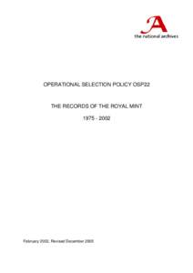 Operational Selection Policy nn
