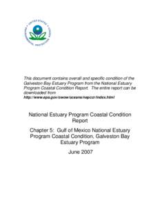 National Estuary Program Coastal Condition Report, NEP CCR - Chapter 5, Gulf of Mexico