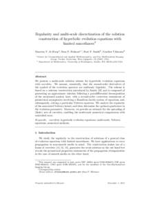 Regularity and multi-scale discretization of the solution construction of hyperbolic evolution equations with limited smoothnessI Maarten V. de Hoopa , Sean F. Holmana,∗, Hart F. Smithb , Gunther Uhlmannb a Center b
