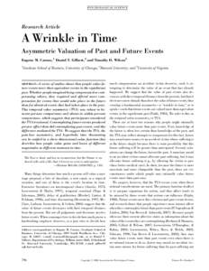 A Wrinkle in Time: Asymmetric Valuation of Past and Future Events