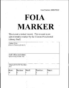 Case Number: [removed]F  FOIA. MARKER !