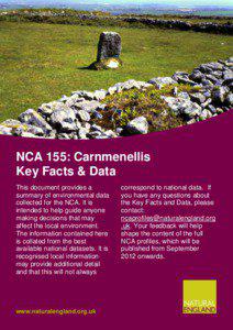 NCA 155: Carnmenellis Key Facts & Data This document provides a