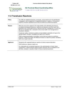 Section 11 Transfusion Reactions
