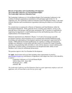 Microsoft Word - Director of Operations and Grant Relations Ad.docx