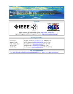 2016 IEEE International Conference on Wireless Information Technology and Systems (ICWITS) and Applied Computational Electromagnetics (ACES) Sheraton Waikiki Hotel and Resort, Honolulu, Hawaii March 13 – 17, 2016  Spon