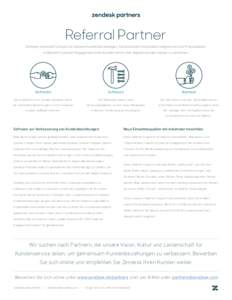 Referral Partner Zendesk entwickelt Software für bessere Kundenbeziehungen. Damit können Consultants, Integratoren und IT-Spezialisten im Bereich Customer Engagement ihren Kunden helfen, ihre eigenen Kunden besser zu v