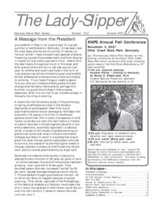 The Lady-Slipper, 22:2/ SummerThe Lady-Slipper Kentucky Native Plant Society  Number