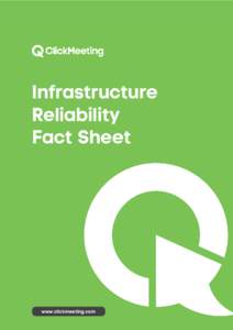 Infrastructure Reliability  Infrastructure Reliability Fact Sheet