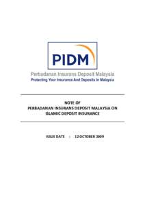 Note of PIDM on Islamic Deposit Insurance_NEW