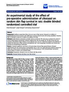 An experimental study of the effect of pre-operative administration of cilostazol on random skin flap survival in rats: double blinded randomized controlled trial