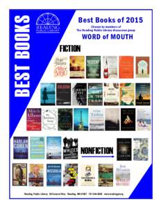 BEST BOOKS  Best Books of 2015 Chosen by members of The Reading Public Library discussion group