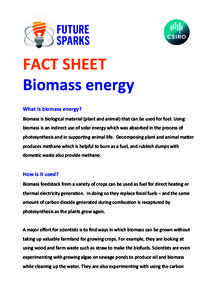   	
   FACT	
  SHEET	
  	
   Biomass	
  energy	
  