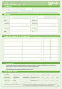 Membership Application Form I would like to Join HCI. Effective Date