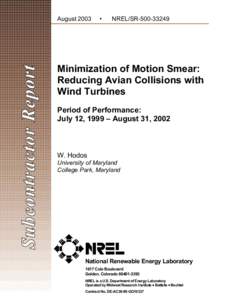 Minimization of Motion Smear: Reducing Avian Collision with Wind Turbines