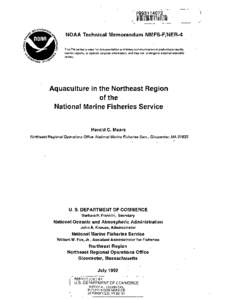 Aquaculture in the northeast region of the National Marine Fisheries Service