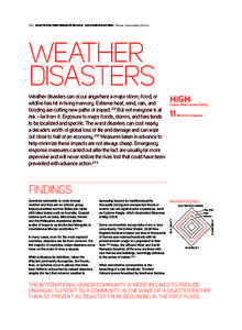 126 | adaptation performance review - weather disasters | Climate Vulnerability Monitor  Weather Disasters Weather disasters can occur anywhere a major storm, flood, or wildfire has hit in living memory. Extreme heat, wi