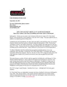 FOR IMMEDIATE RELEASE September 16, 2011 For more information, please contact: Bryn Jonesx130