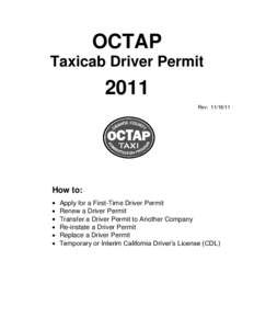 OCTAP Taxicab Driver Permit 2011 Rev: 