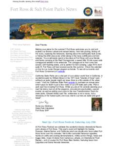 Having trouble viewing this email?Click here  Fort Ross & Salt Point Parks News   June 2015 This issue features: 