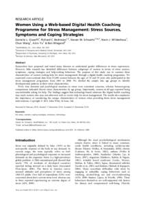Women Using a Webbased Digital Health Coaching Programme for Stress Management: Stress Sources, Symptoms and Coping Strategies