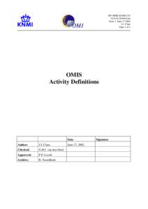 RP-OMIE-KNMI-335 Activity Definitions Issue 1, JuneJ.J. Claas Page 1 of 1