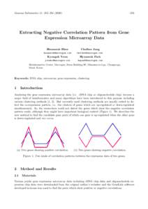 Genome Informatics 11: 253–Extracting Negative Correlation Pattern from Gene Expression Microarray Data