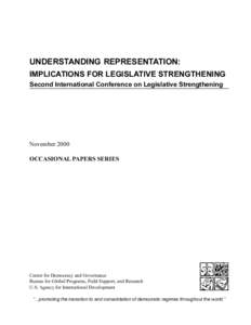 Understanding Representation:  Implications for Legislative Strengthening