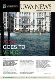 UWA NEWS 17 September 2012 Volume 31 Number 14 ALVA goes to Venice