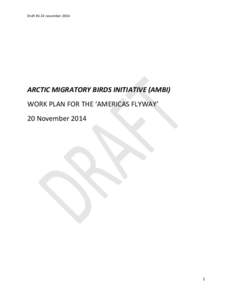 Draft #1 24 november[removed]ARCTIC MIGRATORY BIRDS INITIATIVE (AMBI) WORK PLAN FOR THE ‘AMERICAS FLYWAY’ 20 November 2014