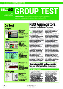 GROUP TEST RSS AGGREGATORS  RSS AGGREGATORS  GROUP TEST