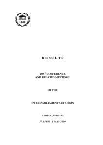 RESULTS  103rd CONFERENCE AND RELATED MEETINGS  OF THE