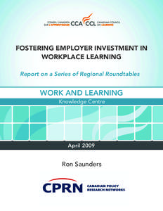 Report of the Labour Round Tables on Work and Learning 2007