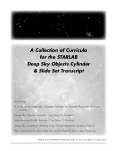 A Collection of Curricula for the STARLAB Deep Sky Objects Cylinder & Slide Set Transcript  Including: