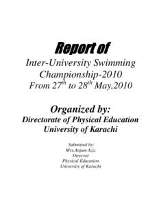 Report of Inter-University Swimming Championship-2010 th  th
