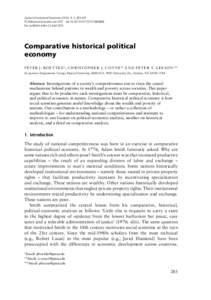 Journal of Institutional Economics (2013), 9: 3, 285–301  C Millennium Economics Ltd 2013 doi:S1744137413000088 First published online 22 AprilComparative historical political