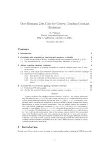 Does Riemann Zeta Code for Generic Coupling Constant Evolution? M. Pitk¨anen Email: . http://tgdtheory.com/public_html/. November 30, 2015