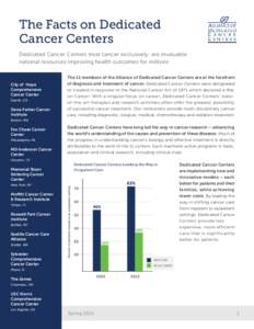 The Facts on Dedicated Cancer Centers Dedicated Cancer Centers treat cancer exclusively; are invaluable national resources improving health outcomes for millions  City of Hope