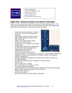 Array Solutions 2611 N. Belt Line Rd, Suite 109 Sunnyvale, TXwww.arraysolutions.com phonee-mail 