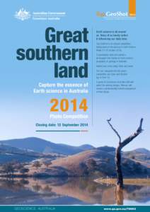Top GeoShot 2014 Geoscience Australia’s Photo Competition Great southern land