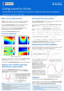 f out   Going round in circles Development of an idealised convection model for radar data assimilation Debbie Clifford | Sarah Dance | Robin Hogan More detailed description of the model and advection schemes can be f