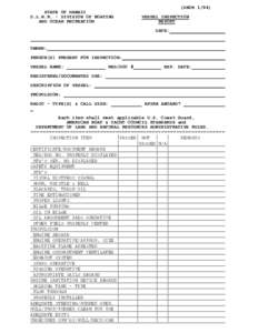 STATE OF HAWAII D.L.N.R. - DIVISION OF BOATING AND OCEAN RECREATION (DBORVESSEL INSPECTION