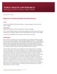 KNOWLEDGE ASSET  Naloxone for Community Opioid Overdose Reversal June 2015 Author