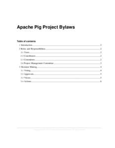 Apache Pig Project Bylaws