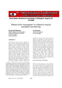 Alma Mater Studiorum University of Bologna, August[removed]Effects of the ‘musicogram’ on children’s musical