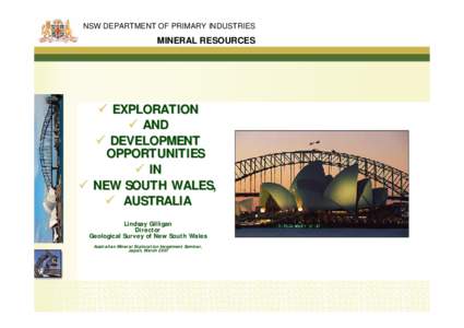 Exploration and development  opportunities in NSW