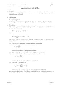 g01 – Simple Calculations on Statistical Data  g01fac nag deviates normal (g01fac) 1.